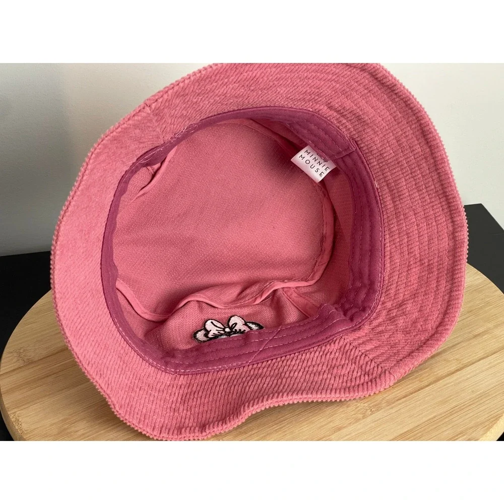 00420 - Disney Minnie Mouse Mauve/Pink‎ Corduroy Bucket Hat Kids S/M Embroidered